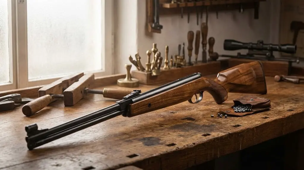 Luftgewehr auf der Werkbank